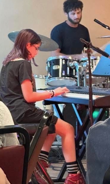 Students setting up for a showcase performance