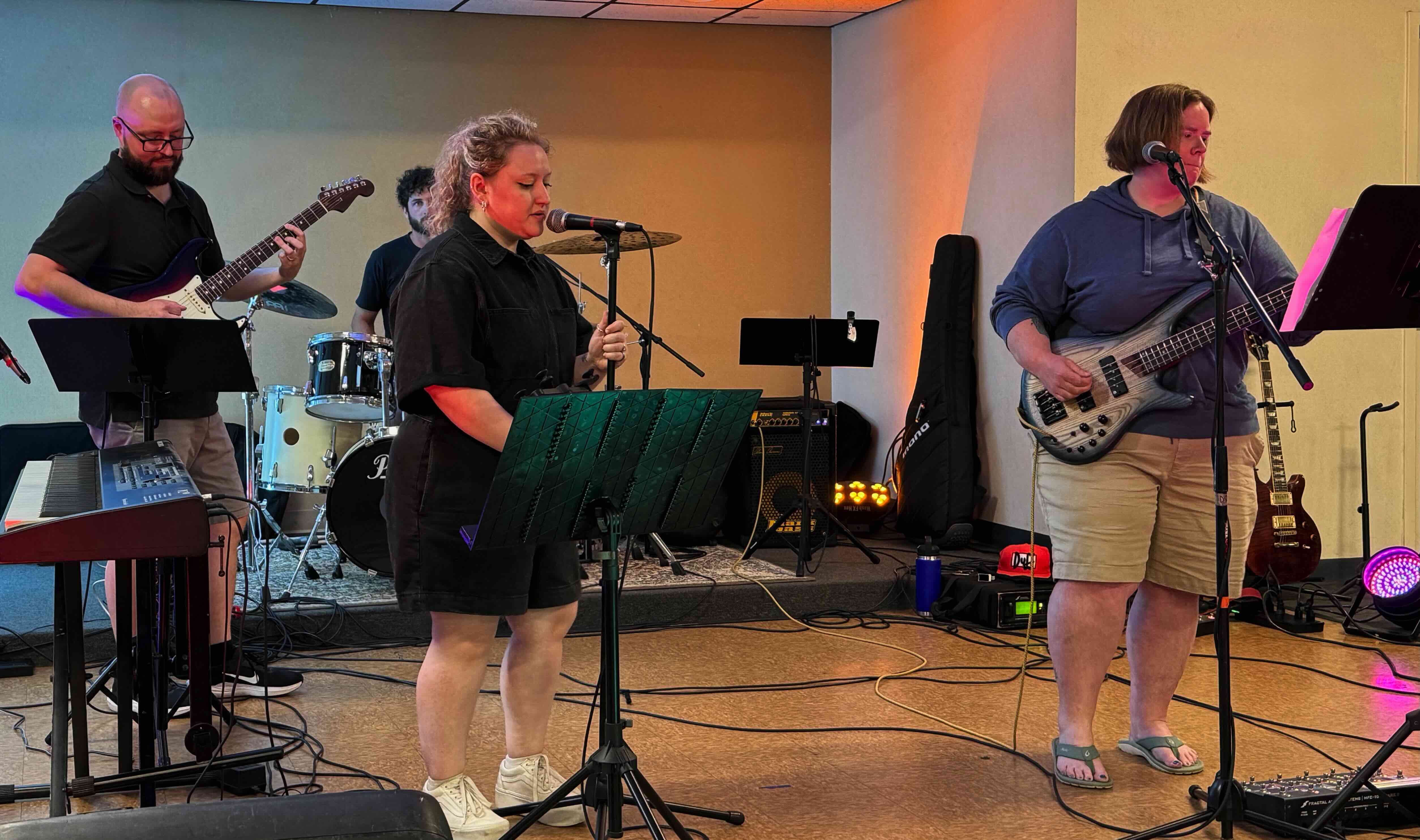 Students performing at a local venue