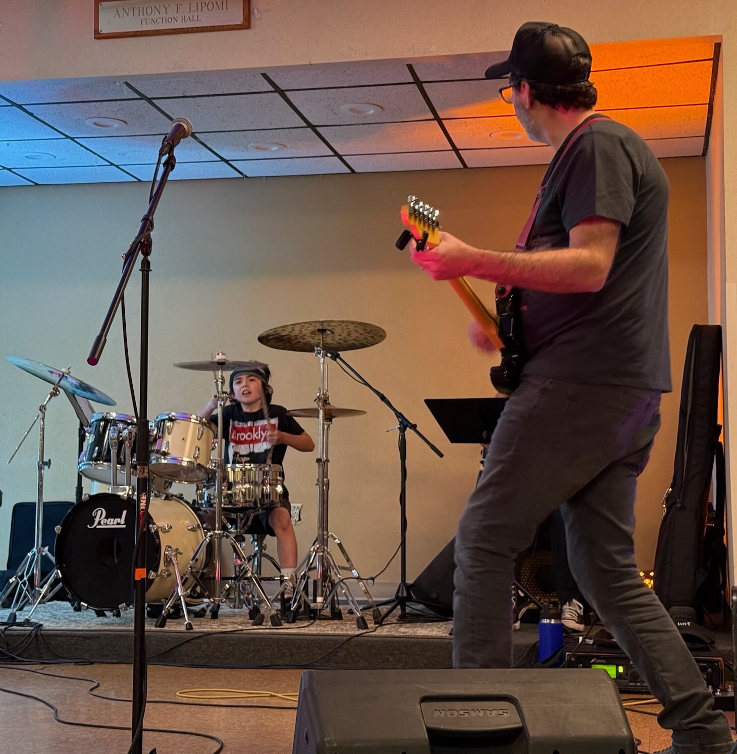 Students jamming during the showcase